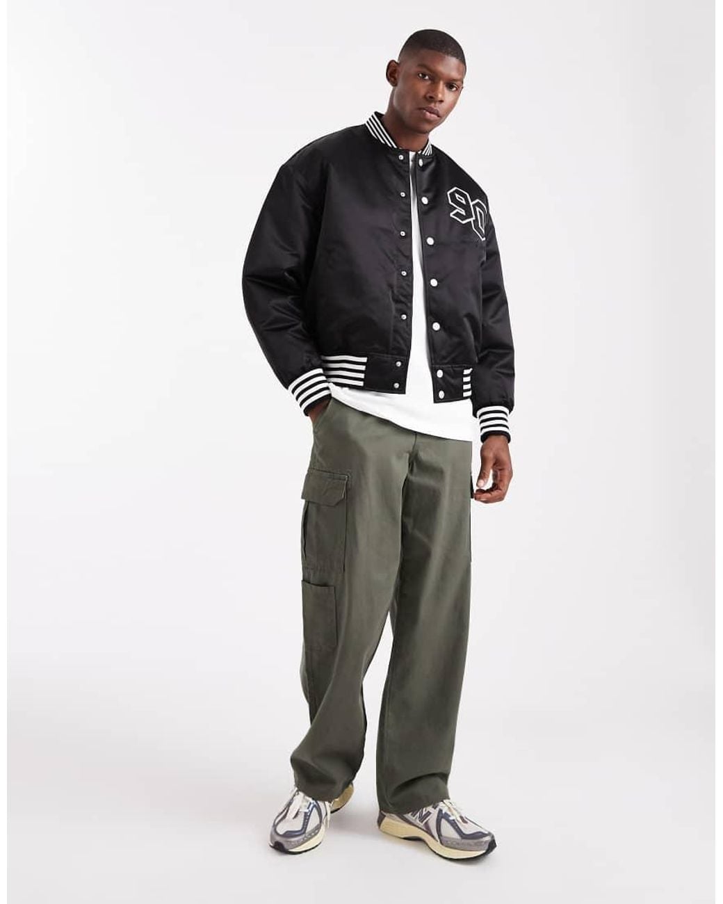Jack & Jones Gray Varsity Bomber for men