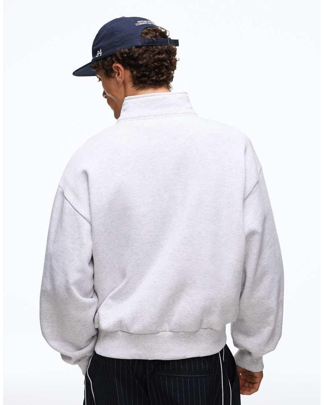 Bershka White Half-zip Sweatshirt for men