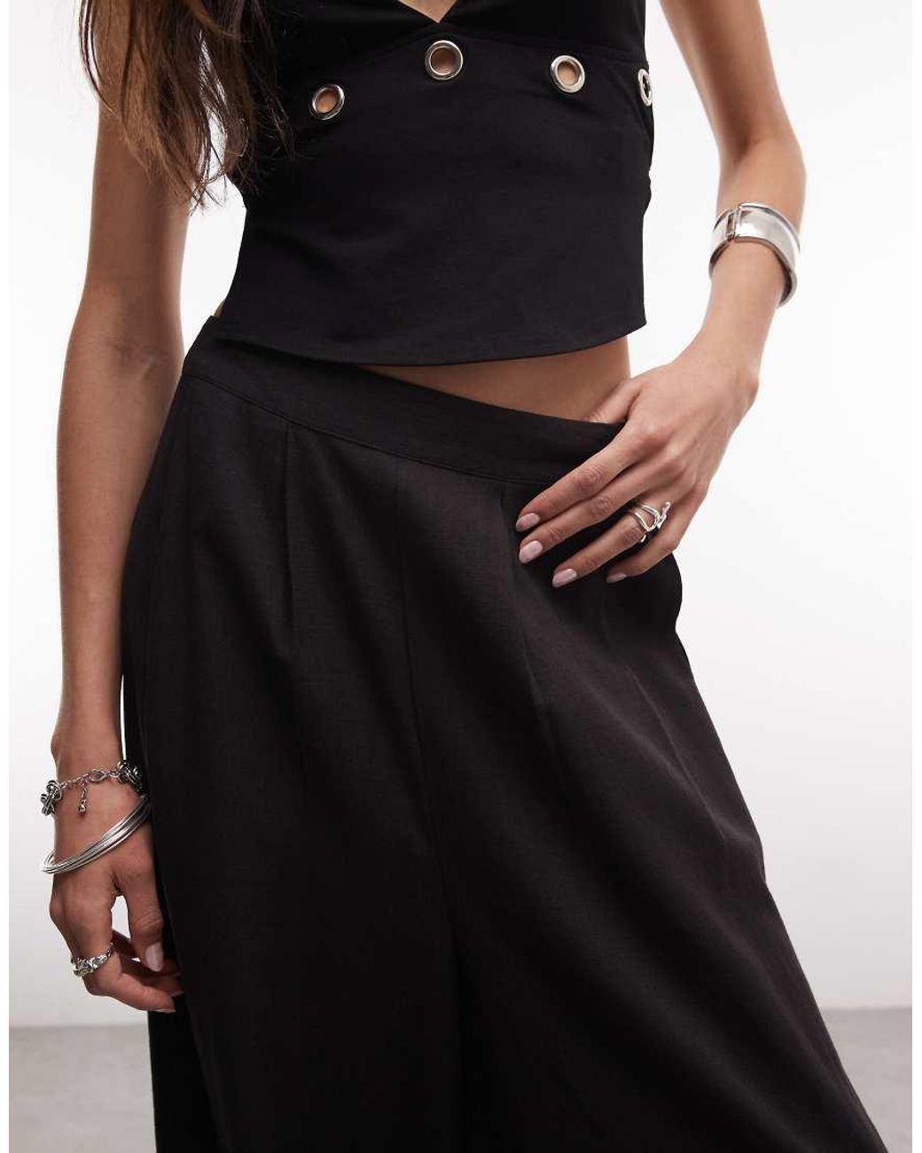 ASOS Black Asos Design Tall Linen Blend Balloon Trouser