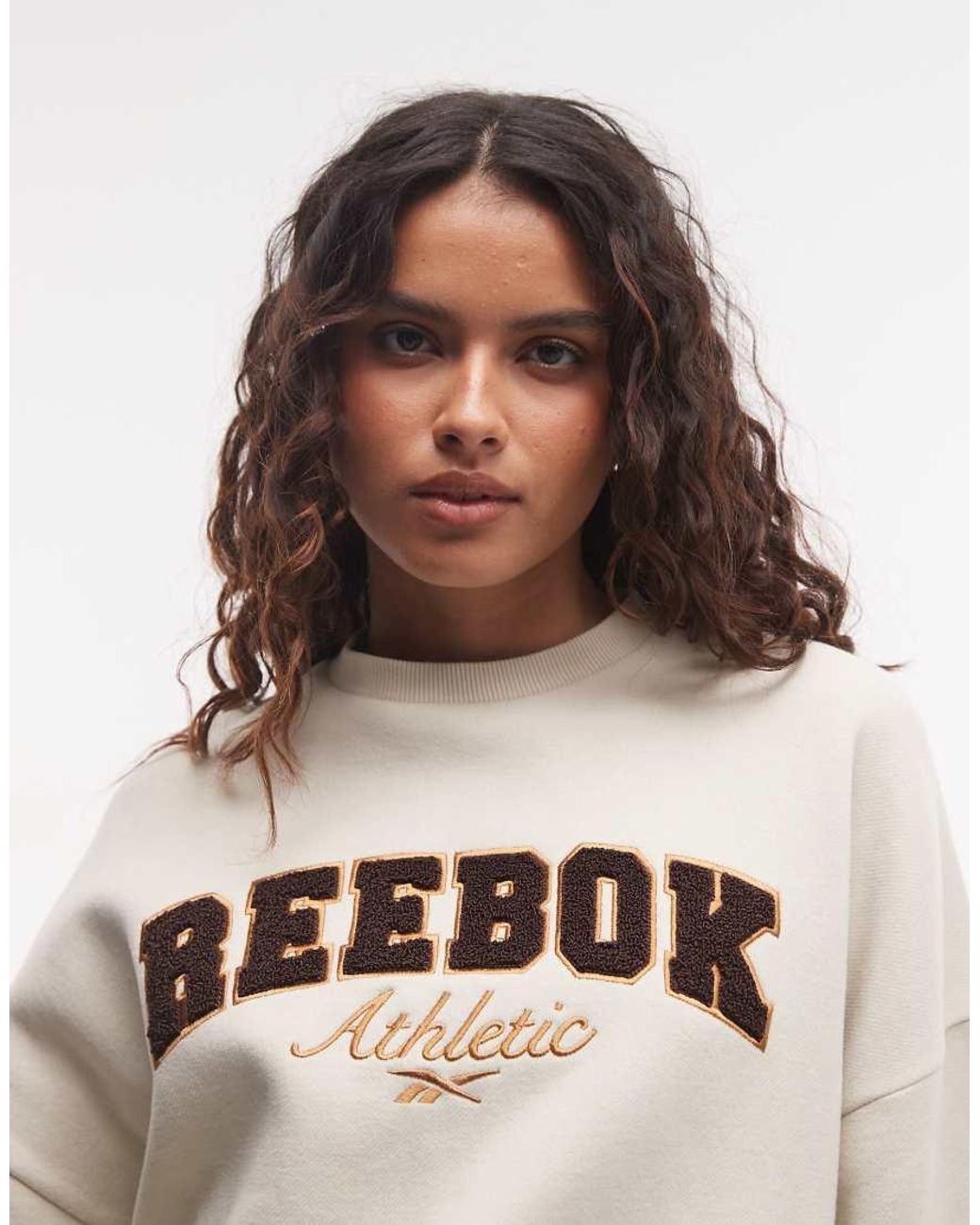 Reebok Natural Elevated Athletic Mock Neck Fleece Sweatshirt