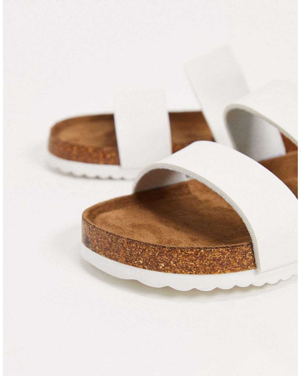 Two band slide sandals white 2025