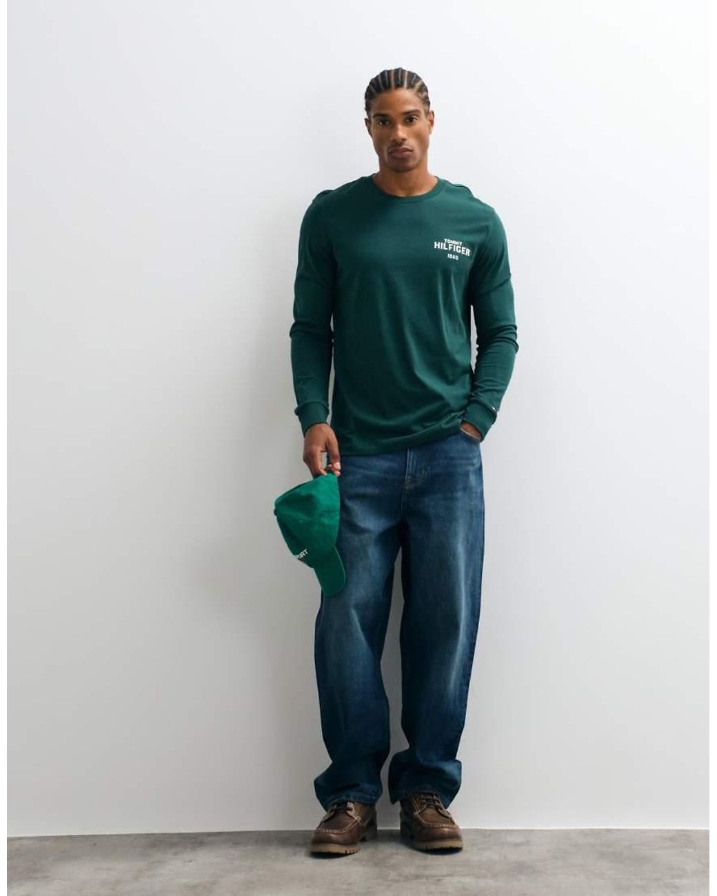 Tommy Hilfiger Green 1985 Graphic Logo Long Sleeve T-Shirt for men