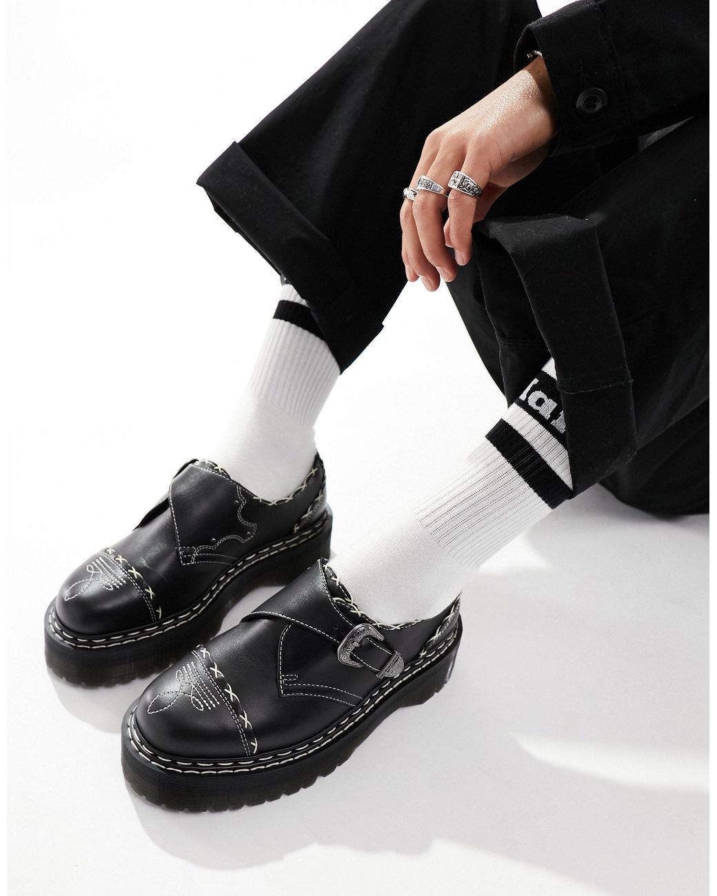 ドクターマーチン　UK5 黒　Monk Quad GA ゴシックアメリカーナ DR. MARTENS “THE GOTHIC AMERICANA COLLECTION