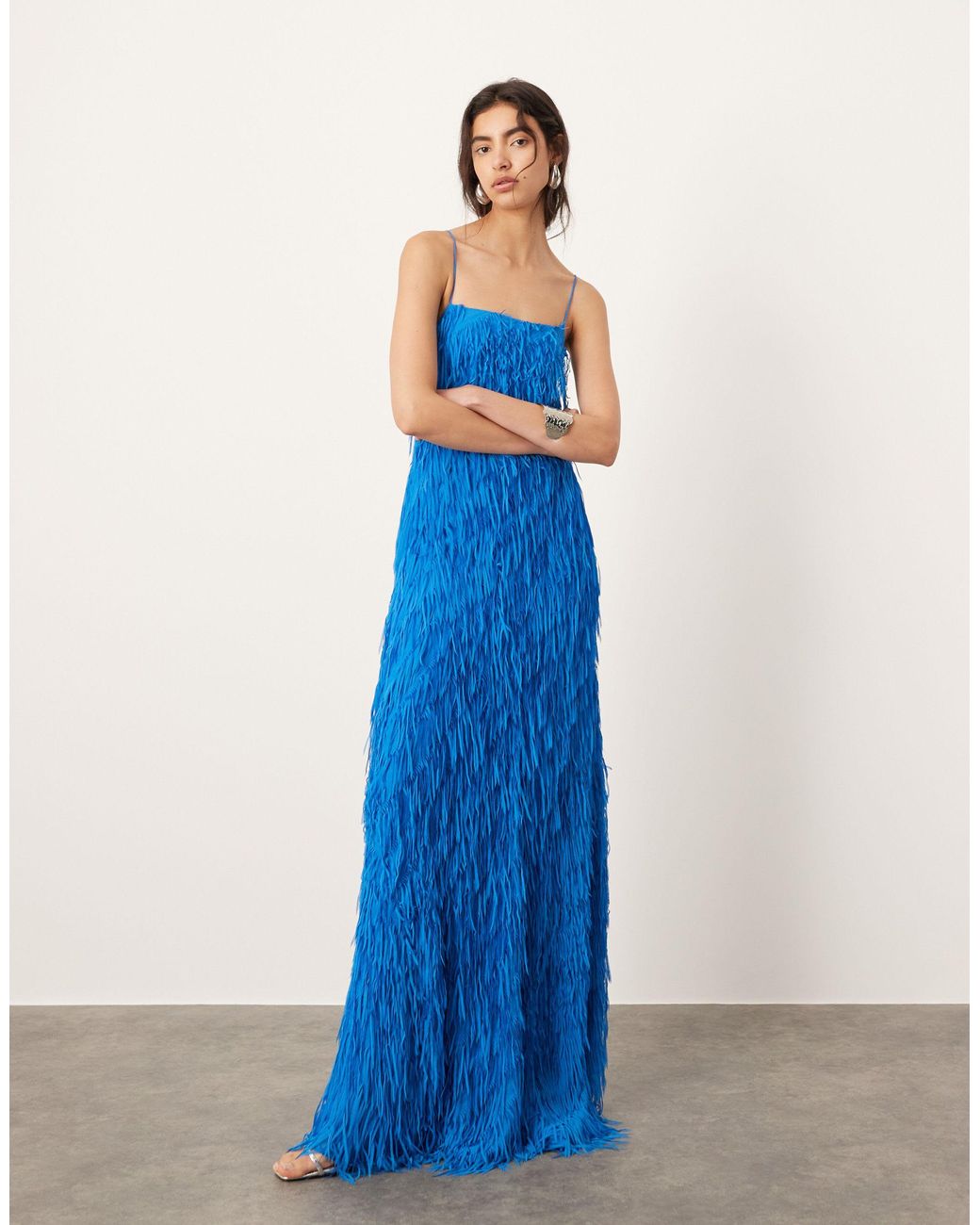 chinese dress ladies Cami Maxi Dress in Men's Shirting Blue Stripe Blue Stripe / 4 main image 1