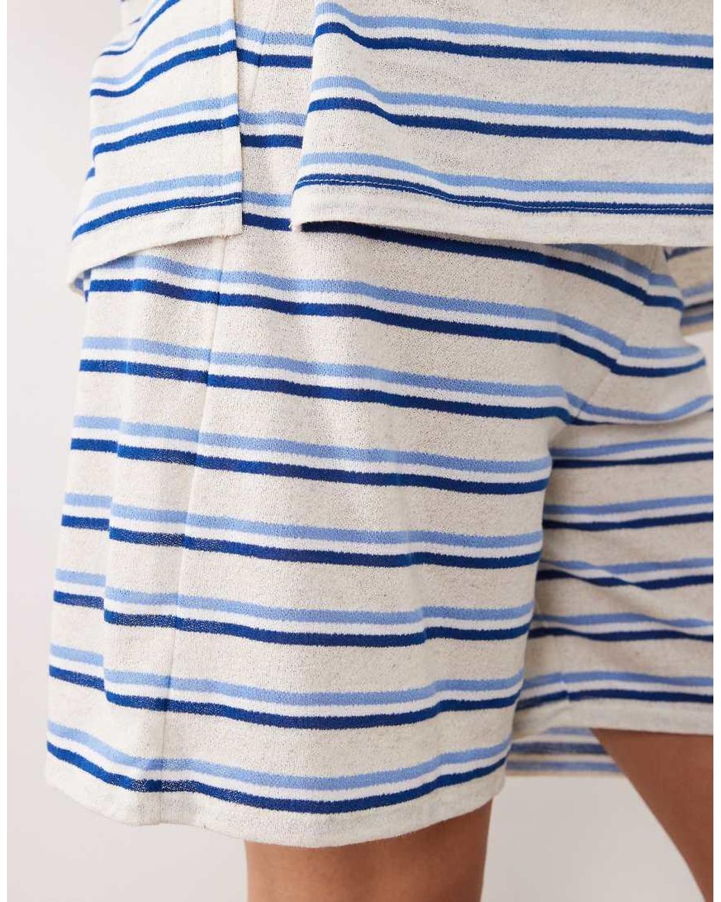 Mama.licious Blue Mamalicious Maternity Textured Jersey Tie Waist Shorts Co-ord