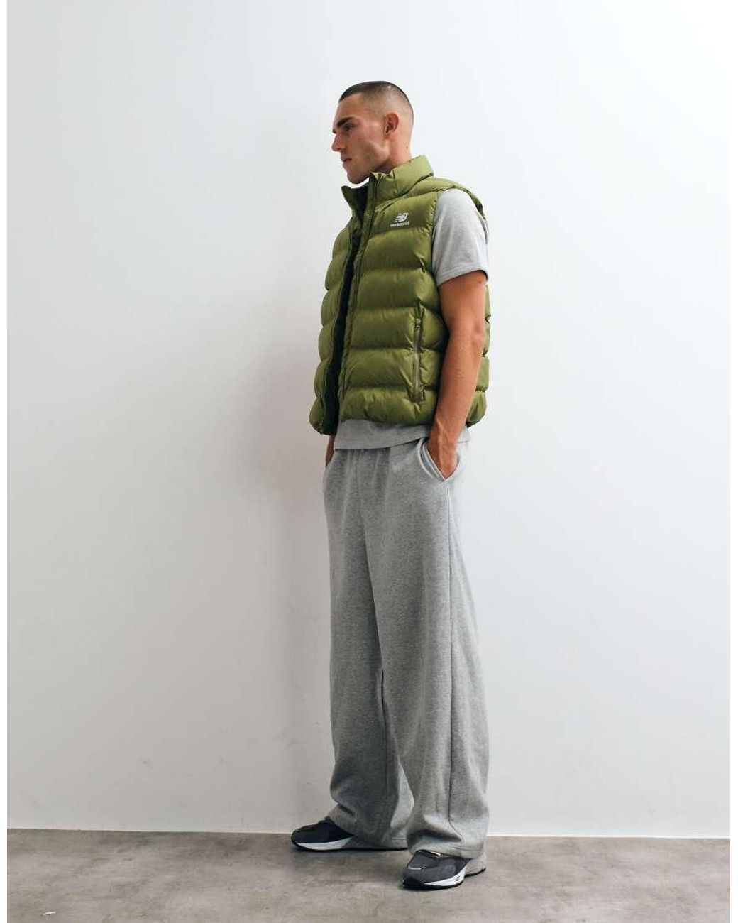 New Balance Green Boston Puffer Vest for men