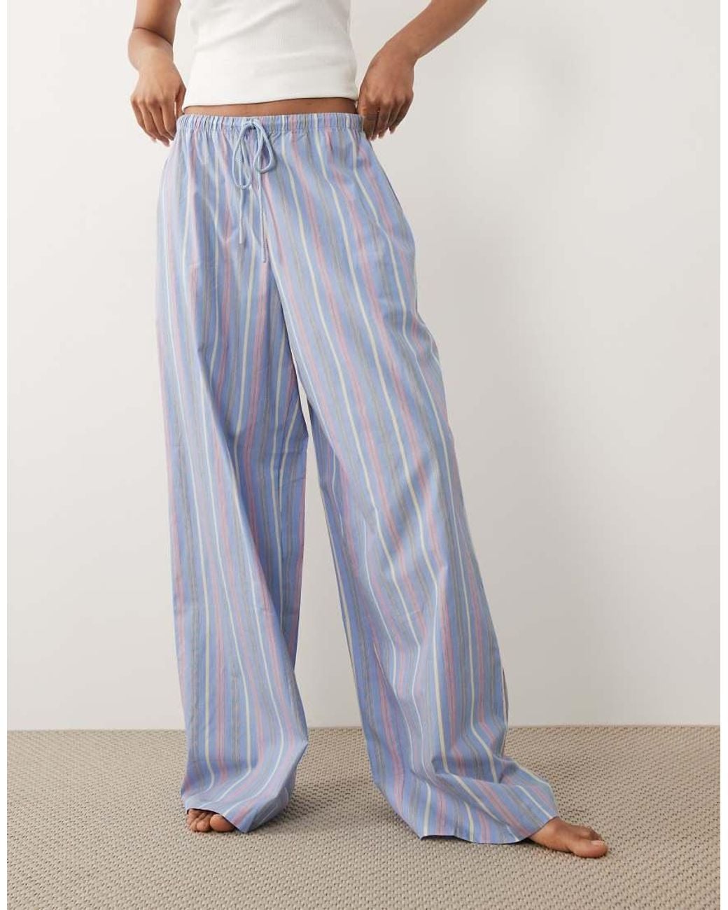 ASOS White Asos Design Tall Fine Stripe Woven Pyjama Trouser
