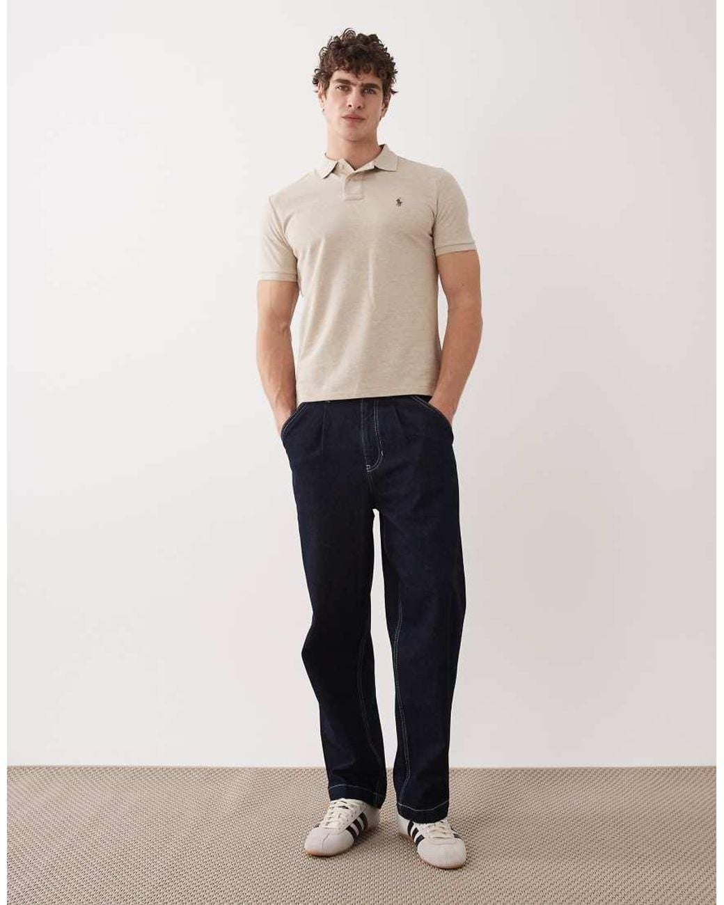 Polo Ralph Lauren Natural Icon Logo Custom Slim Fit Pique Polo for men