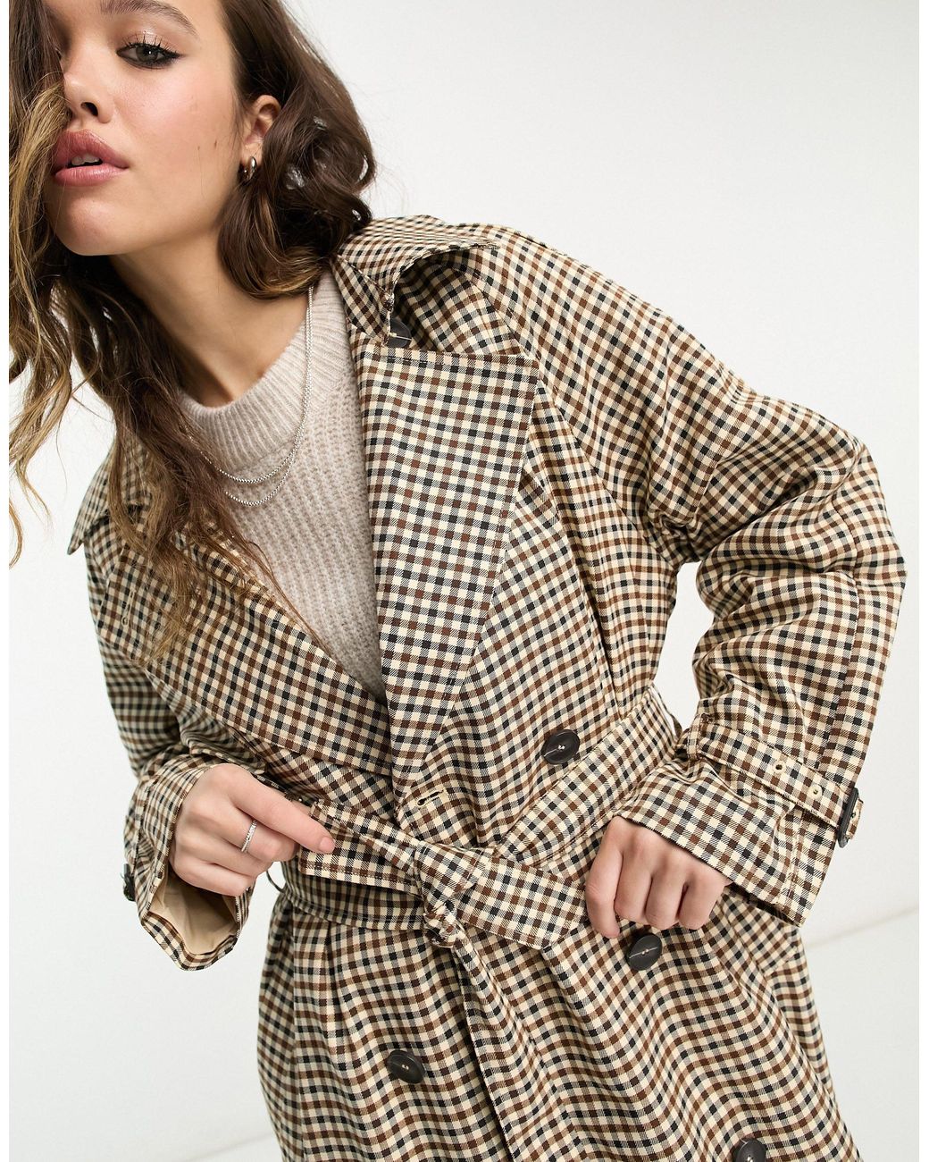 ONLY Trench Coat in Natural | Lyst
