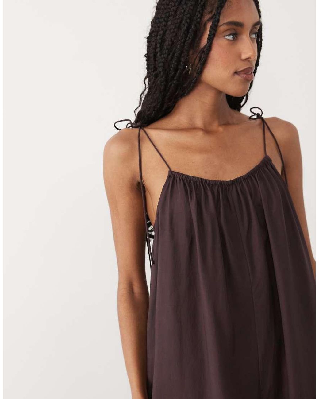 ARKET Brown Balloon Leg Beach Jumpsuit