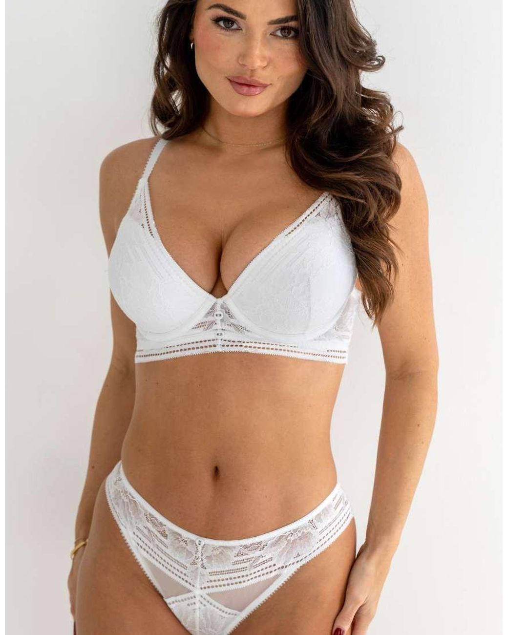 Pour Moi Brown Taylor Lace V Front Thong