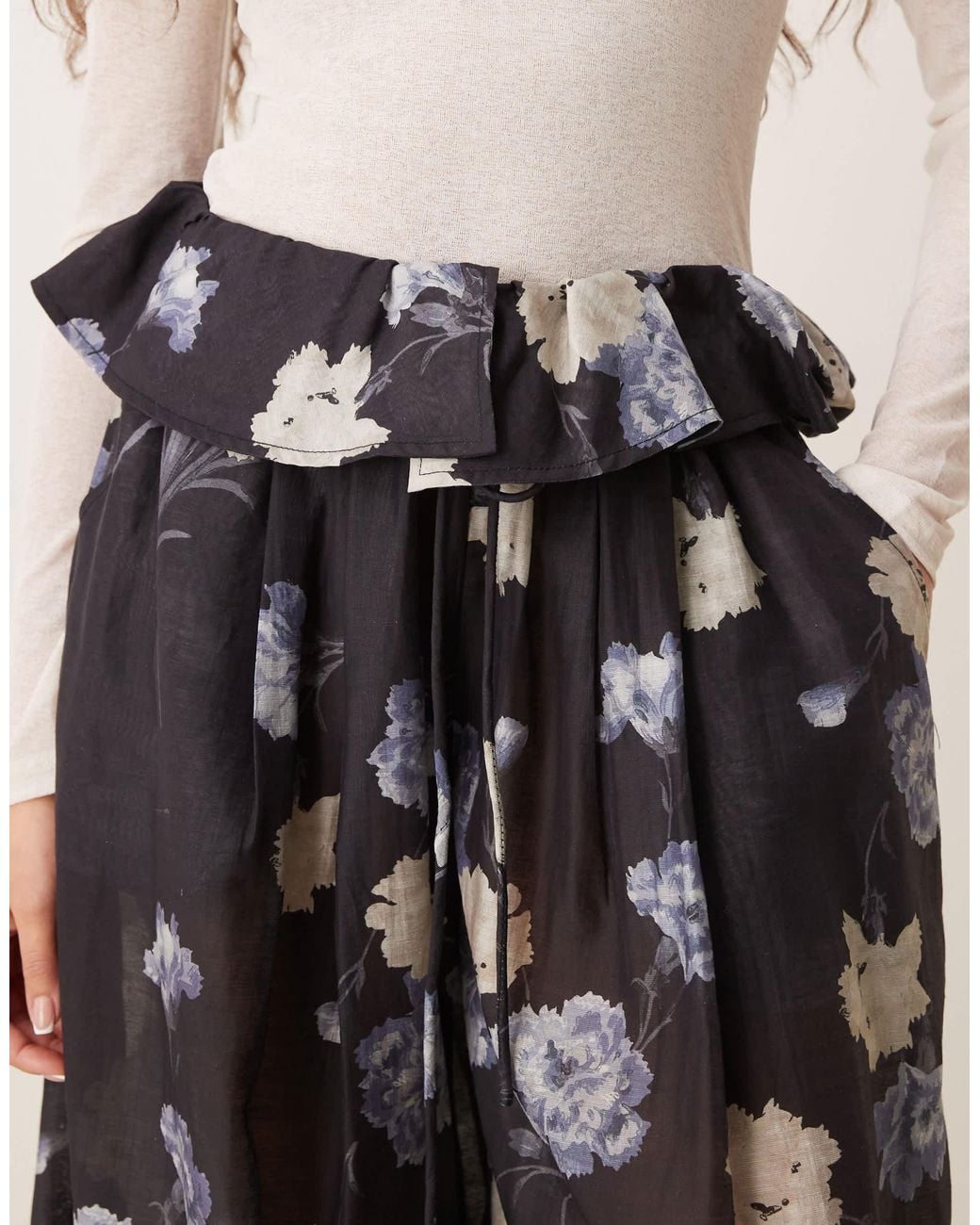 ASOS Multicolor Foldover Waist Detail Balloon Trousers