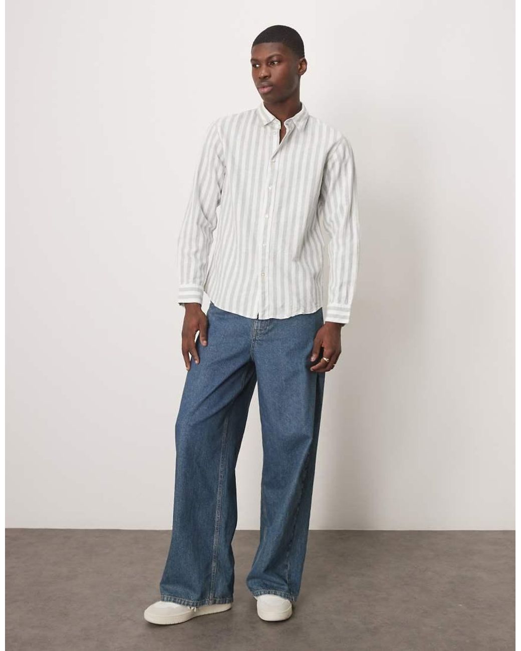 SELECTED Natural Linen Blend Slim Shirt for men