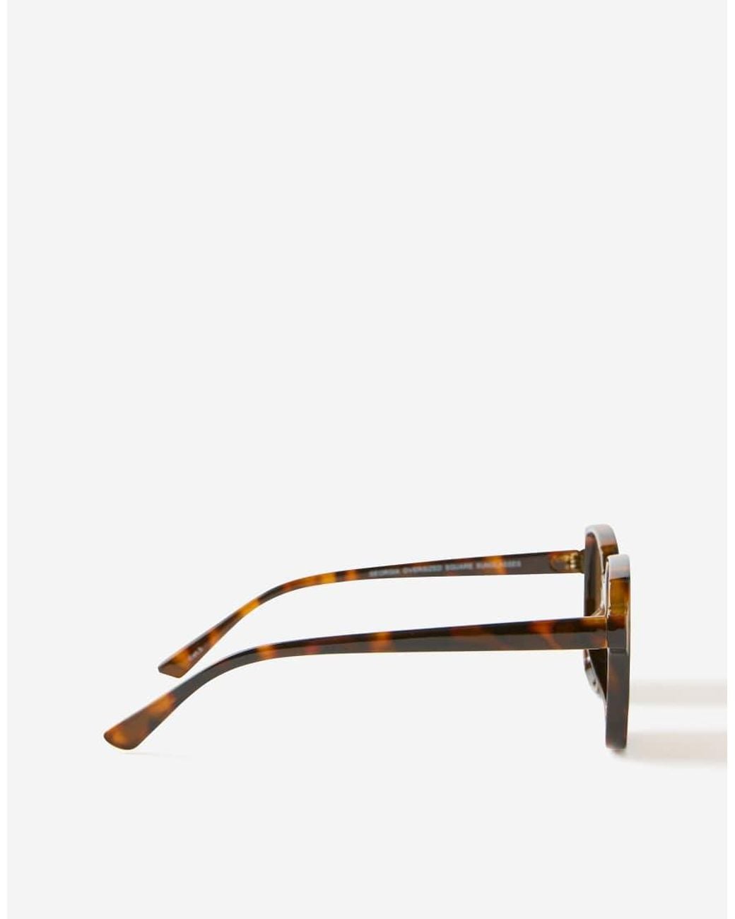 Cotton On Natural Georgia Oversized Square Sunglasses