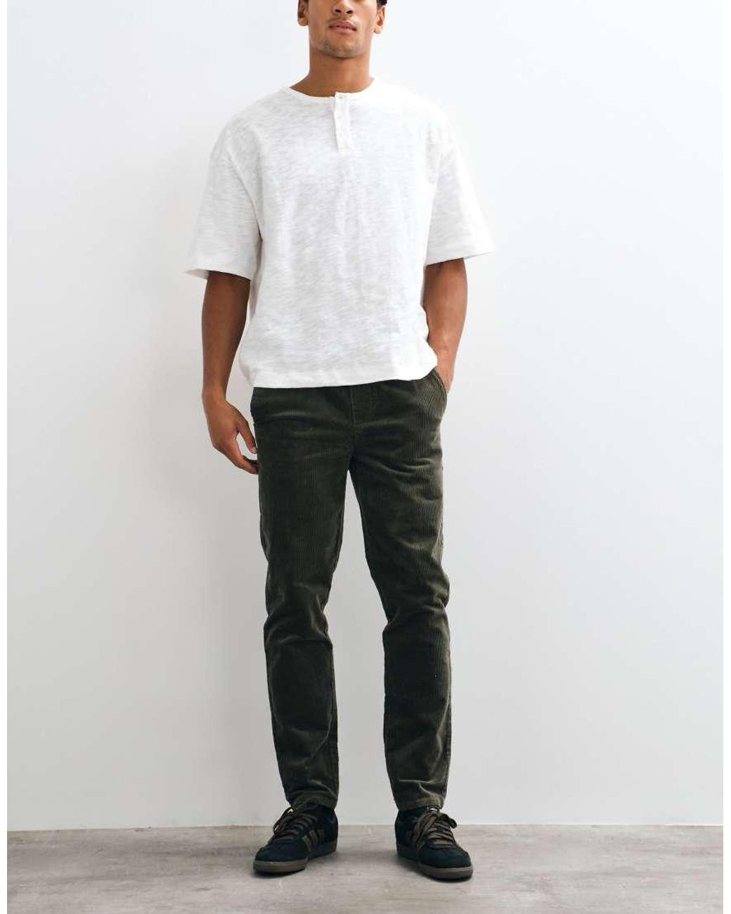 Only & Sons Gray Tapered Cord Trouser for men