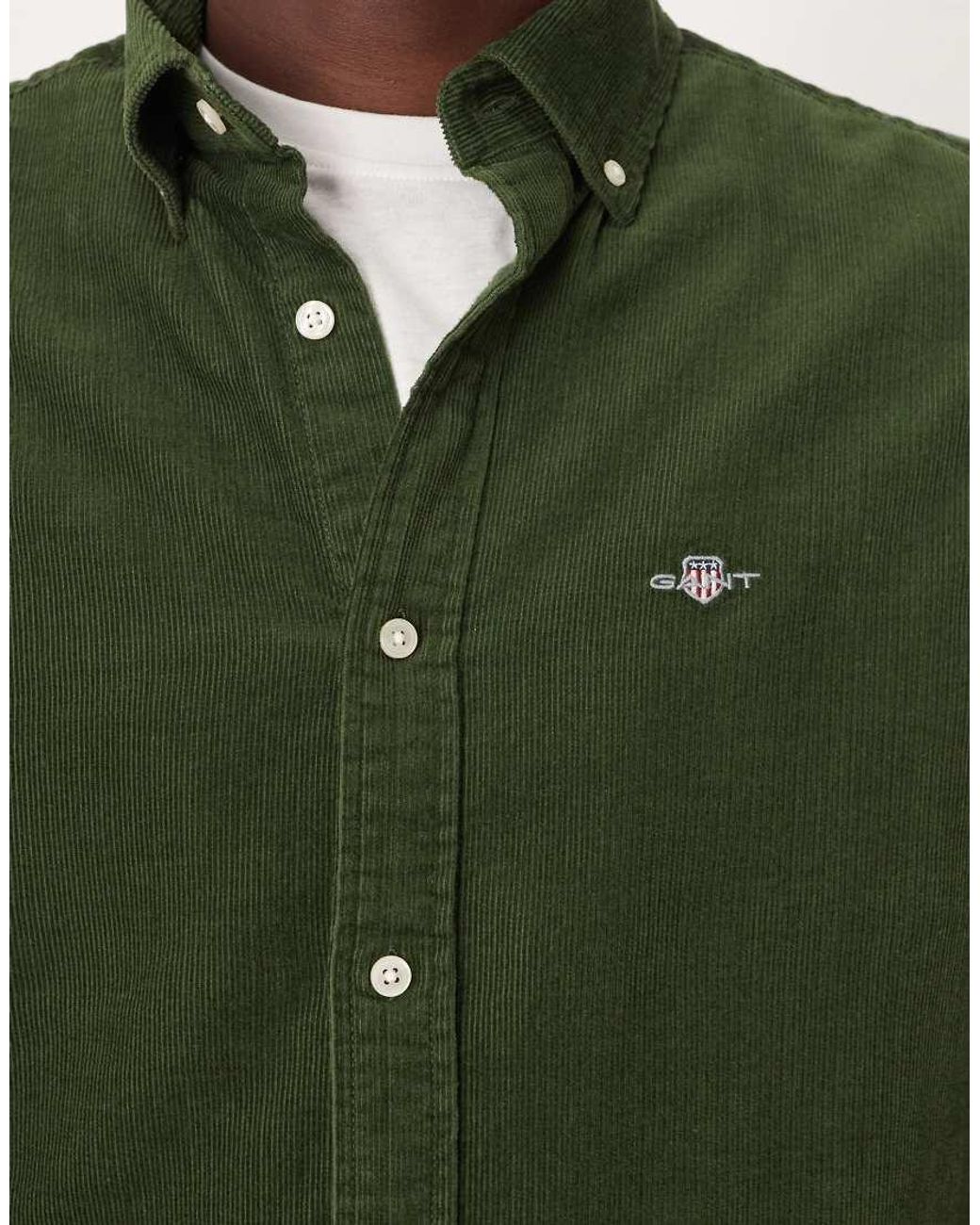 Gant Green Regular Fit Shield Logo Cord Shirt for men