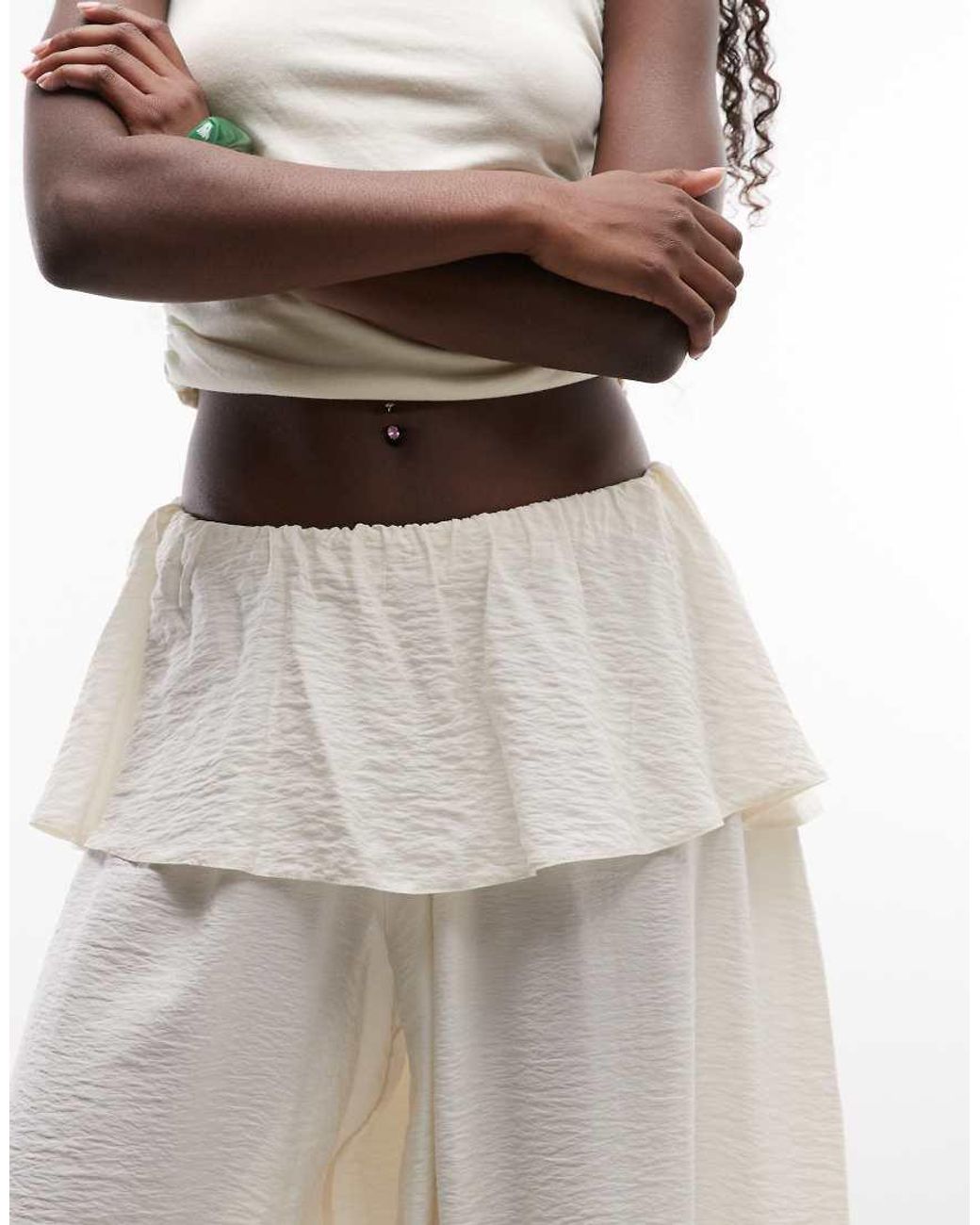 ASOS Natural Skirt Detail Balloon Trousers