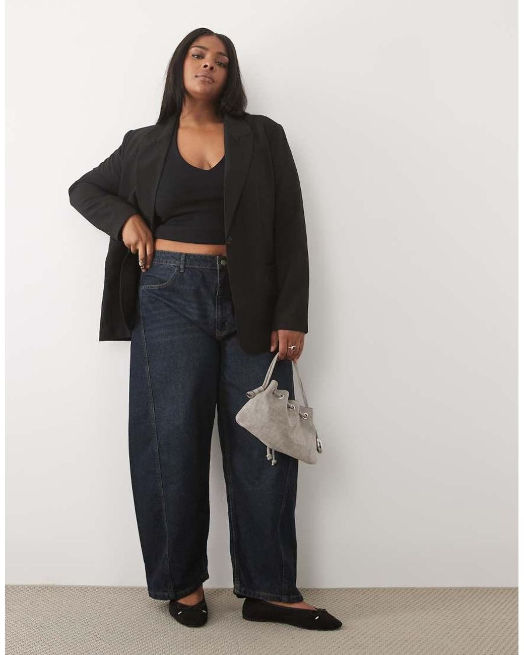 ASOS Black Curve Tailored Relaxed Blazer