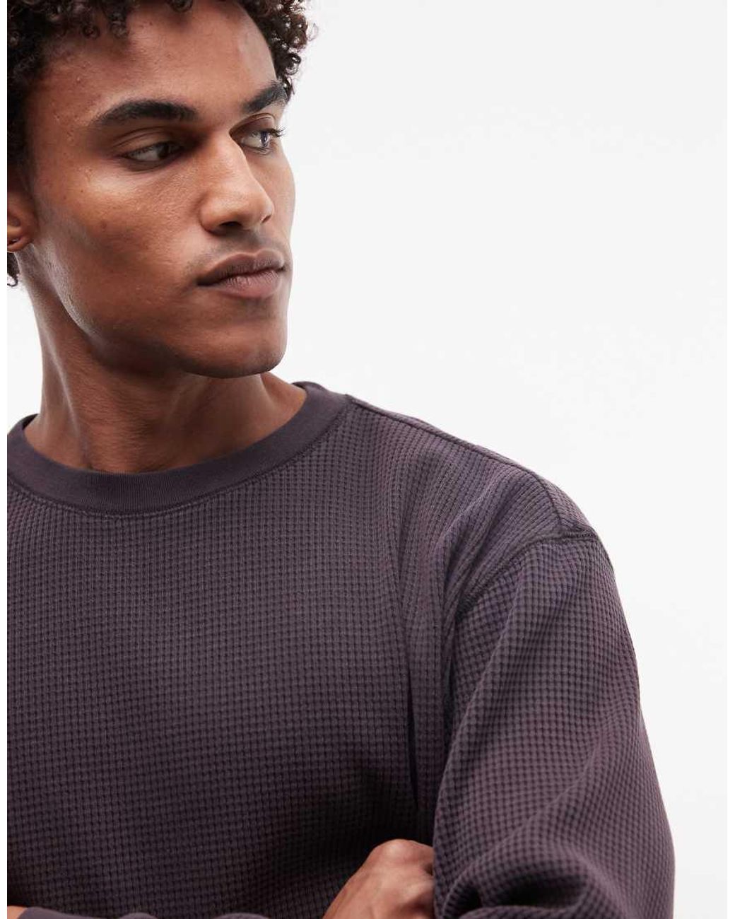 Gramicci Blue Long Sleeve Textured Waffle Sweatshirt for men