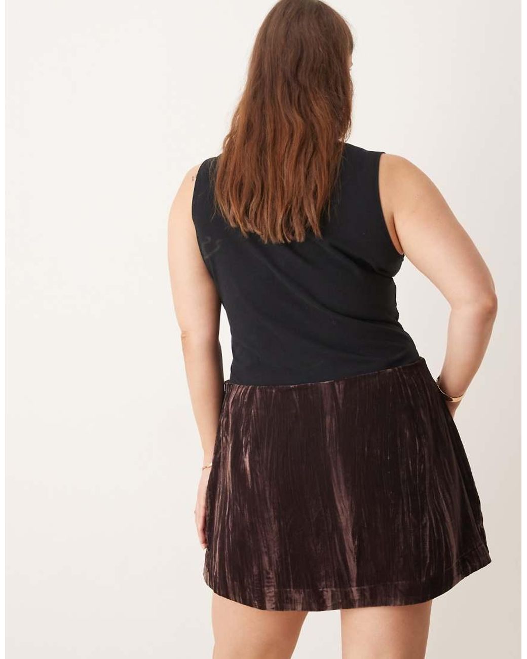 ASOS Black Curve Tailored Velvet Skort Co-Ord