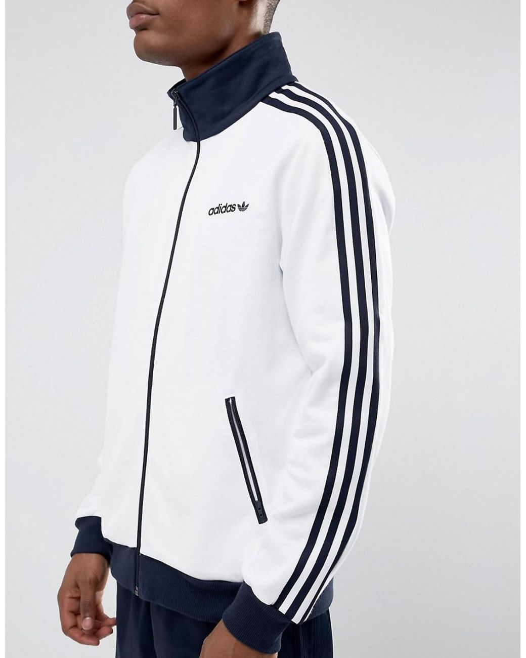 adidas Originals Cotton Beckenbauer Track Jacket In White Br4222 for Men |  Lyst