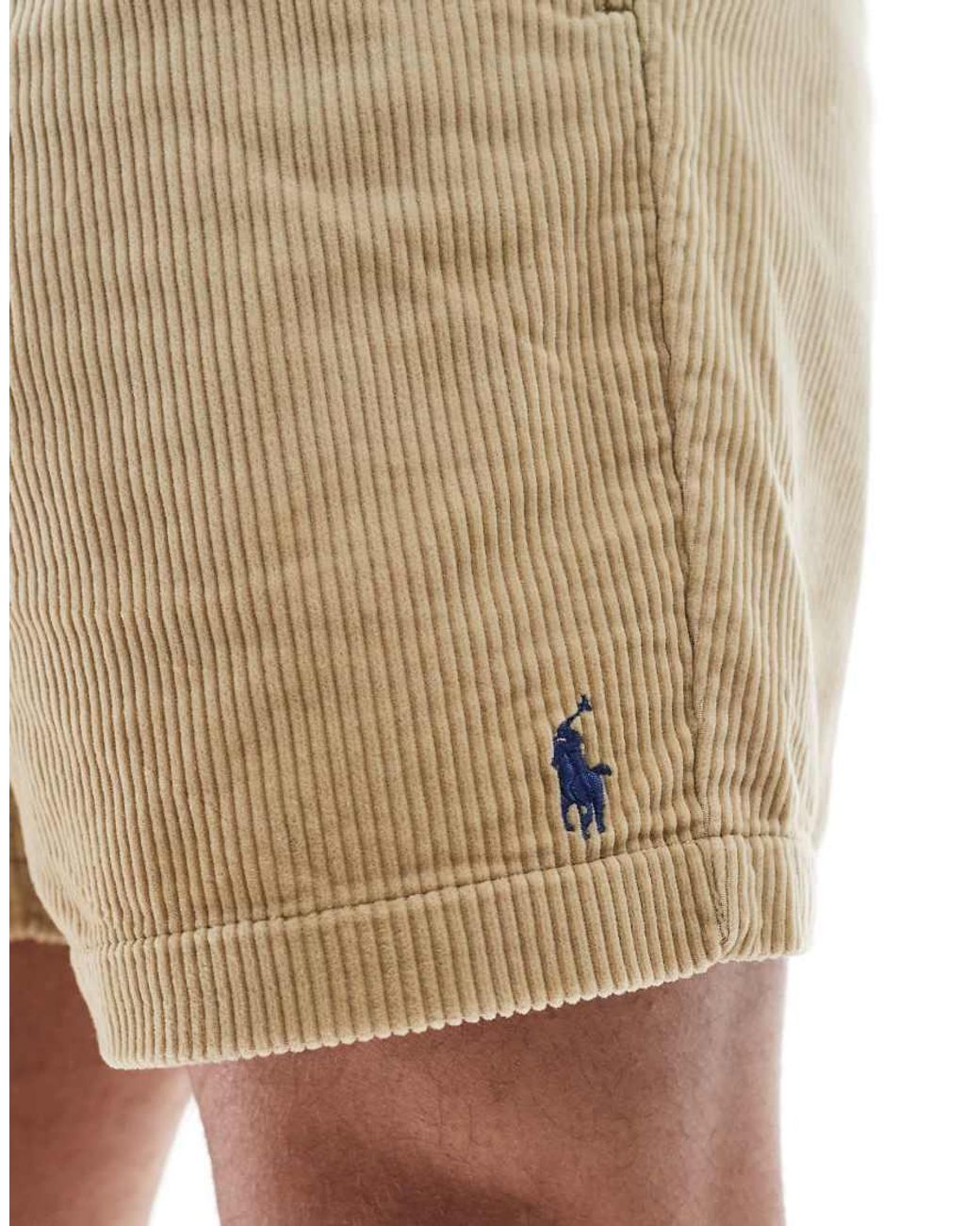 Polo Ralph Lauren White Prepsters Icon Logo Corduroy Shorts for men