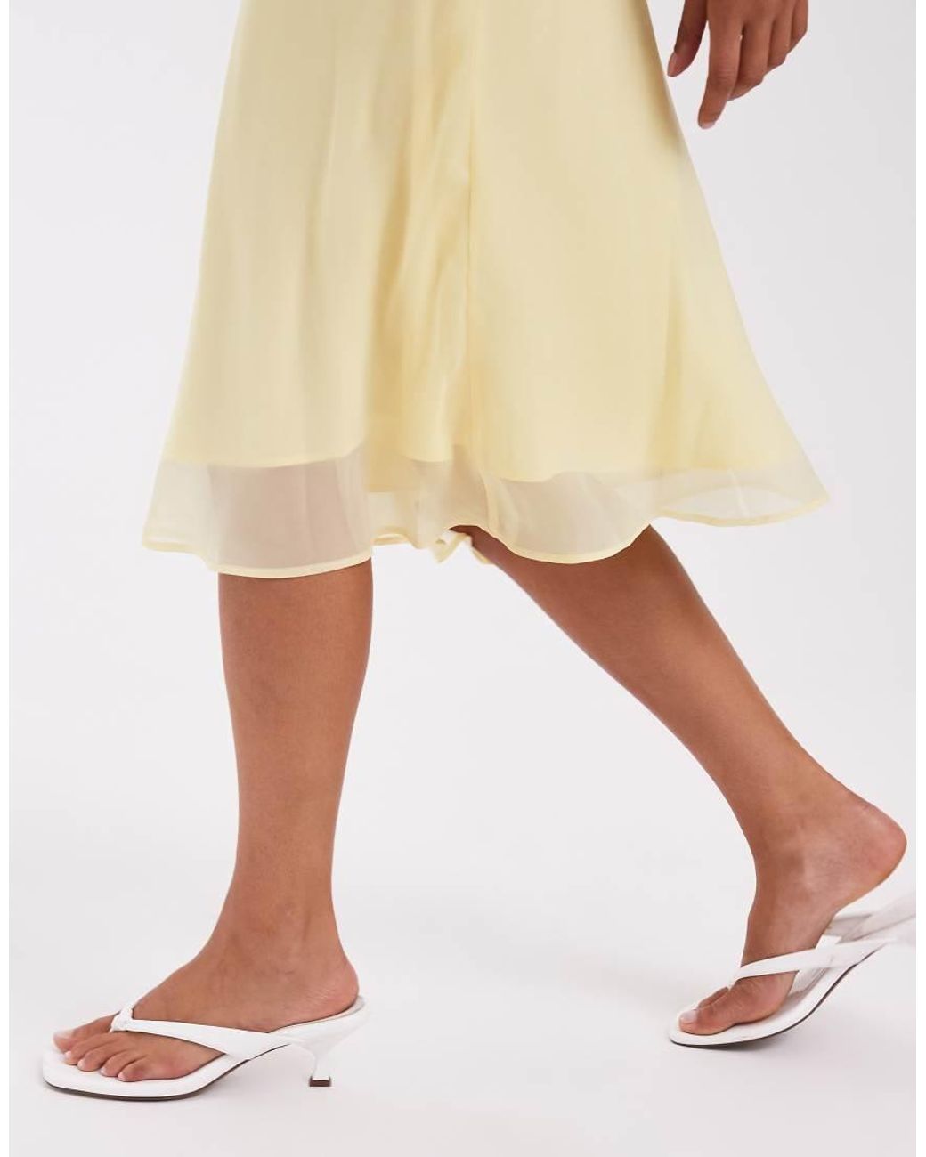 ASOS Natural Chiffon 90S Slip Skirt
