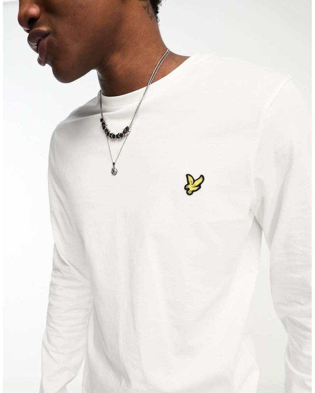 Lyle & Scott White Icon Logo Long Sleeve T-shirt for men