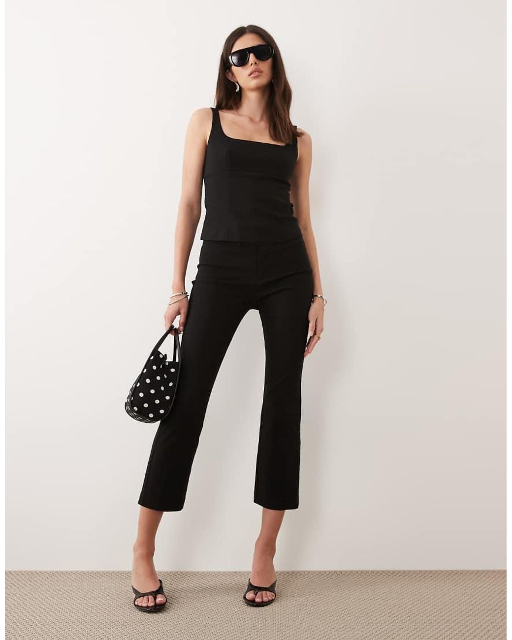Mango Black Valeria Square Neck Sleeveless Top Co-Ord