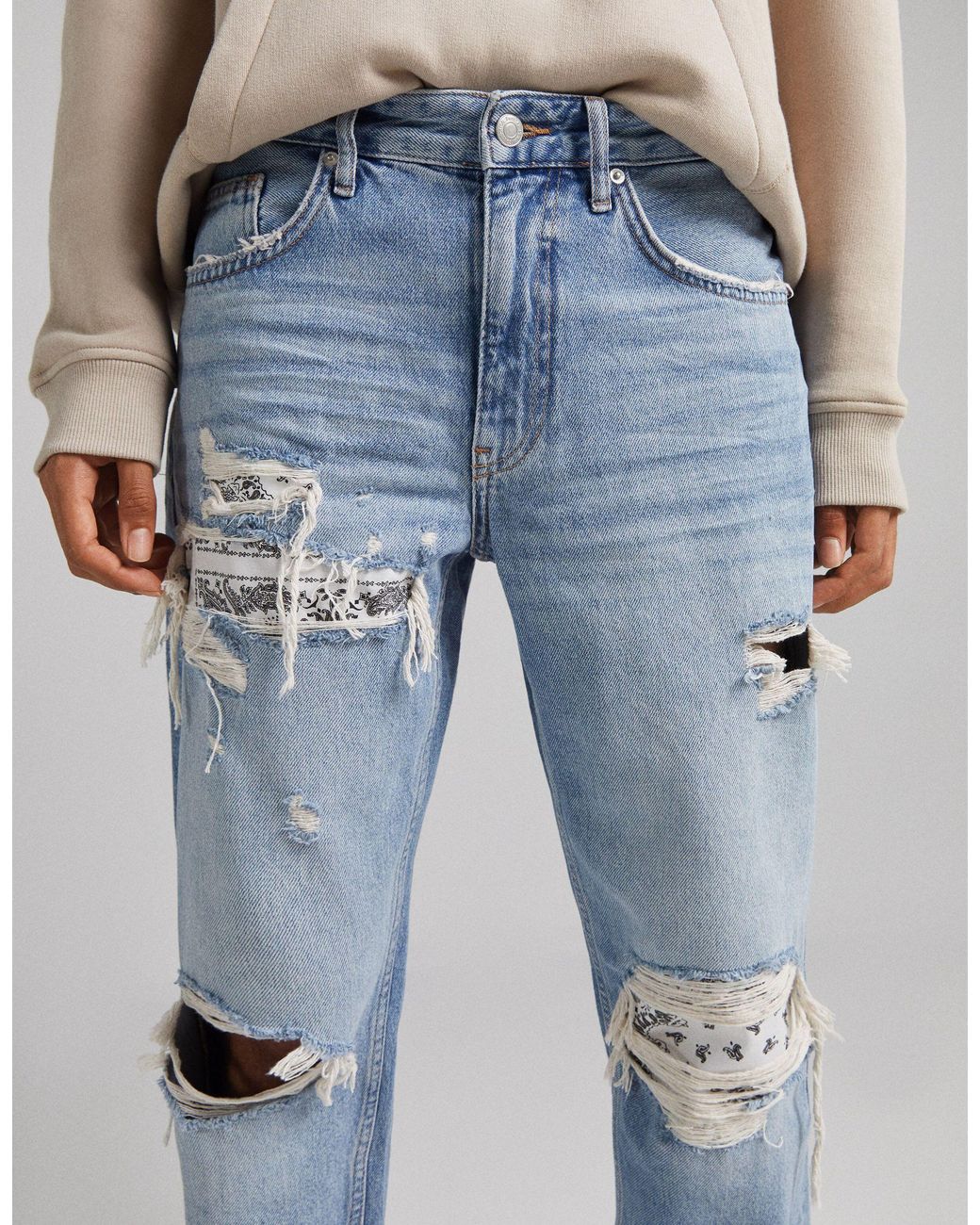 Bershka Denim Bandana 90's Jeans With 