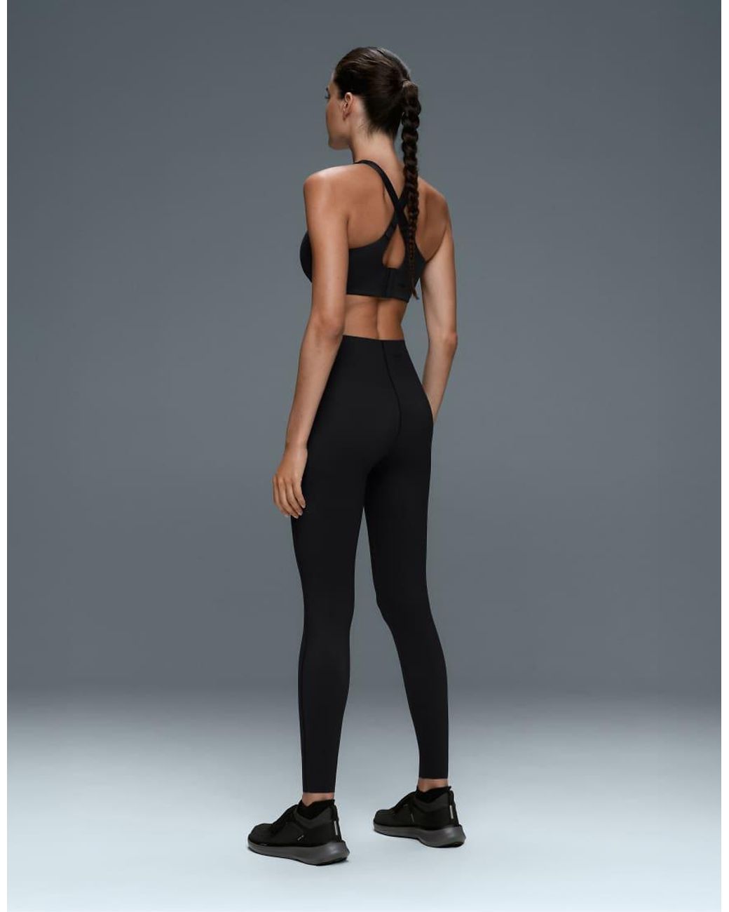 Oysho Blue Extra-compressive Core-control 65cm Ankle-length leggings