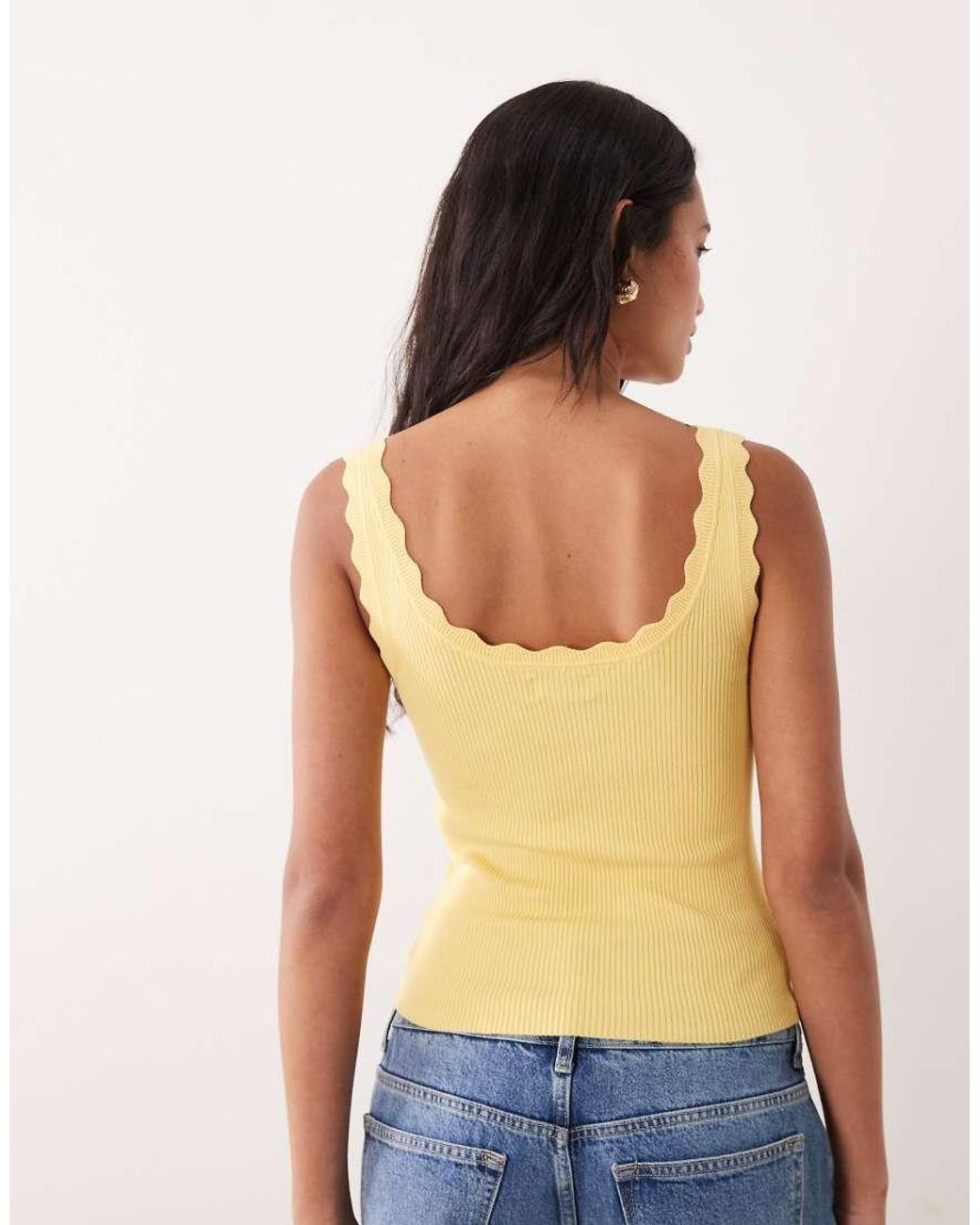 Jdy Blue Scallop Edge Knit Tank Top