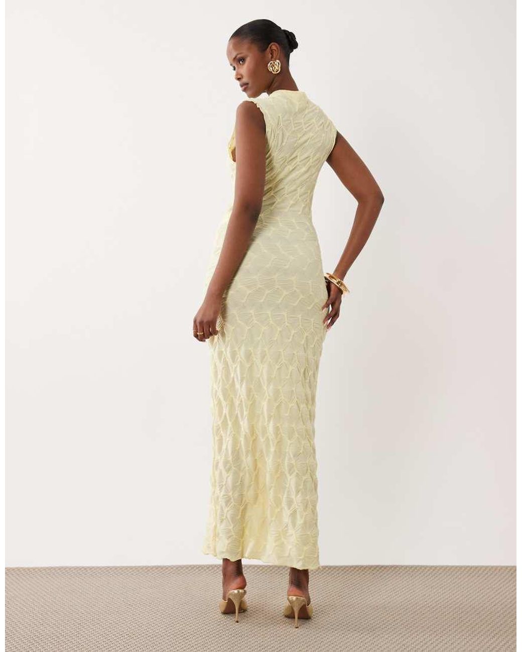 Vila Natural Textured Jersey Maxi Dress