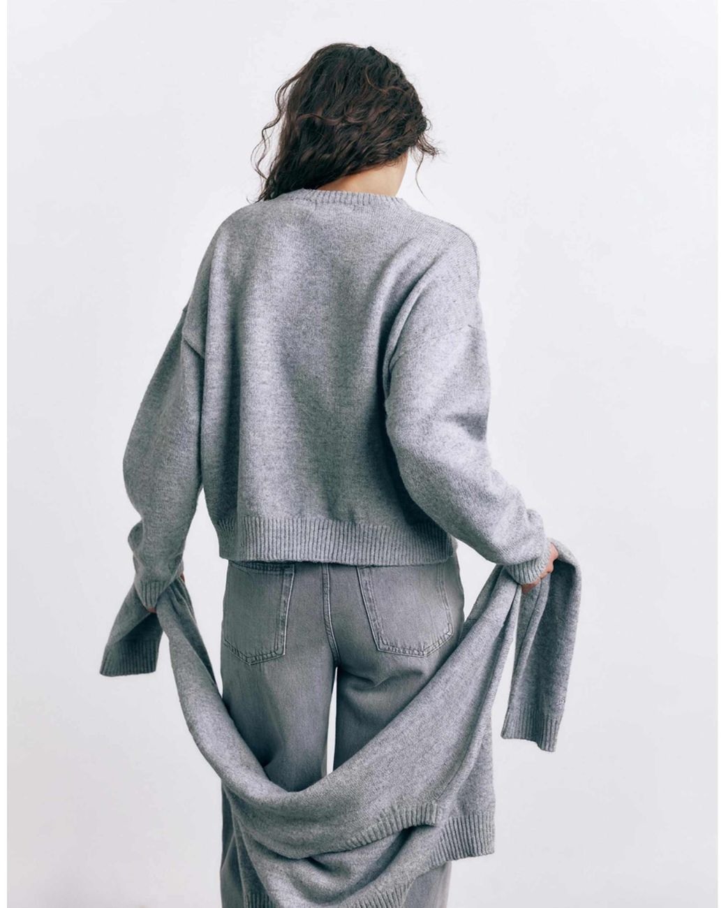 Pull&Bear Gray – basic-strickpullover