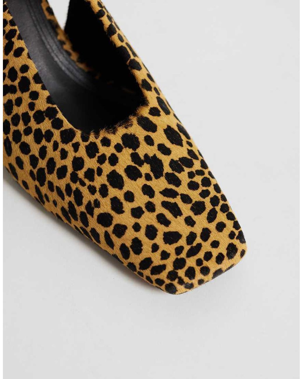 ASOS Metallic Skittle Premium Hair On Leather Chisel Toe Slingback Heels