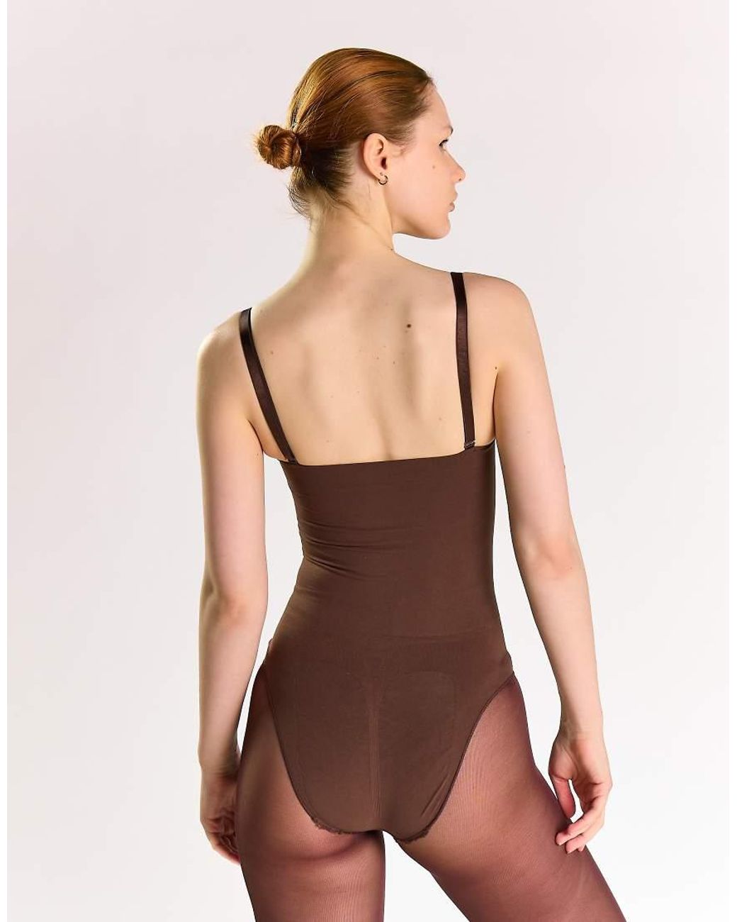 agon® Brown Square Neck Bodysuit