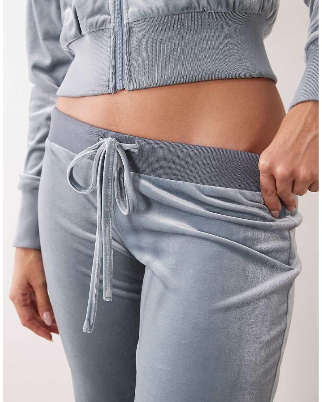 Lioness White Alba Velour Low Rise Flare Trackpant Co-Ord