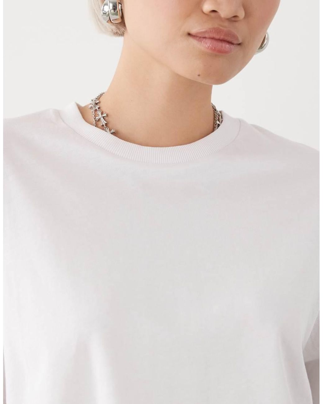Collusion White Boxy Short Sleeve T-shirt