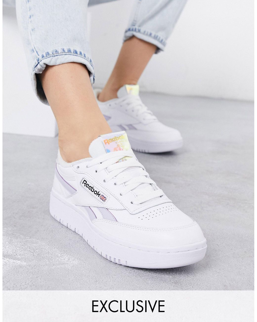 Reebok Club C Double Trainers With Lilac And Iridescent Detail Exclusive To  Asos in Purple | Lyst Australia