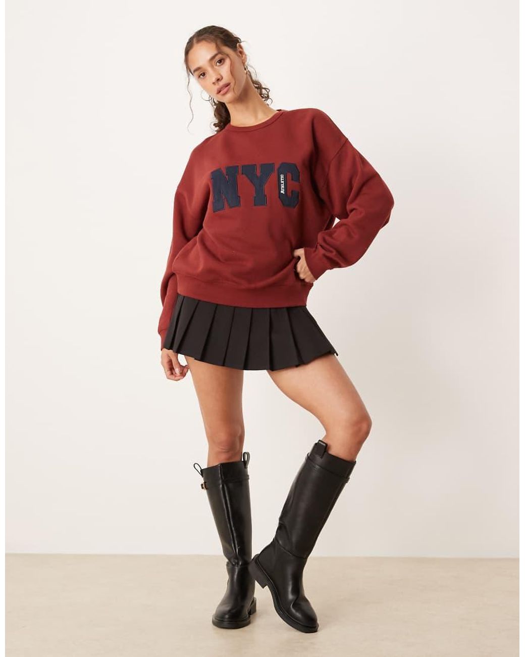 Brave Soul Red Slogan Crew Neck Sweatshirt