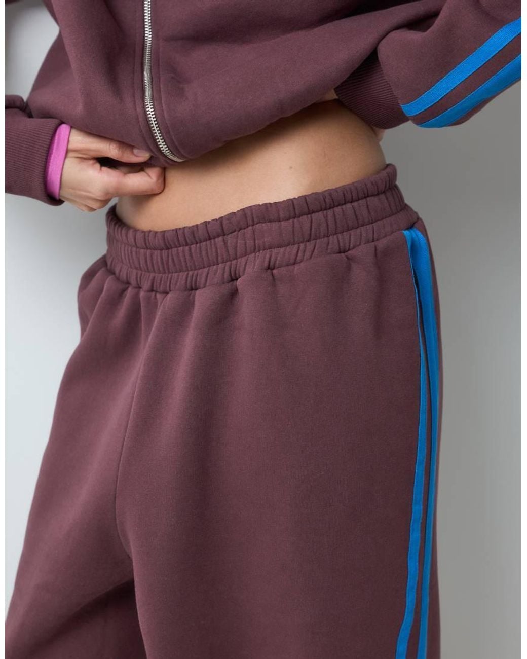 ASOS Red Wide Leg Stripe Detail Track Pant Co-Ord