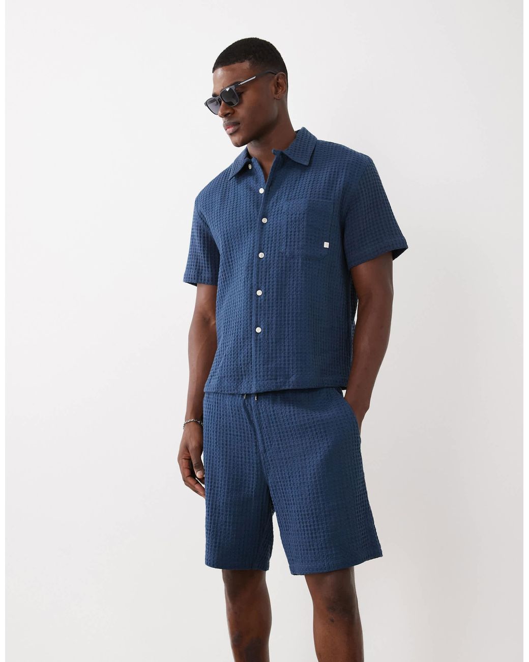 Farah Blue Swinton Drawstring Shorts for men