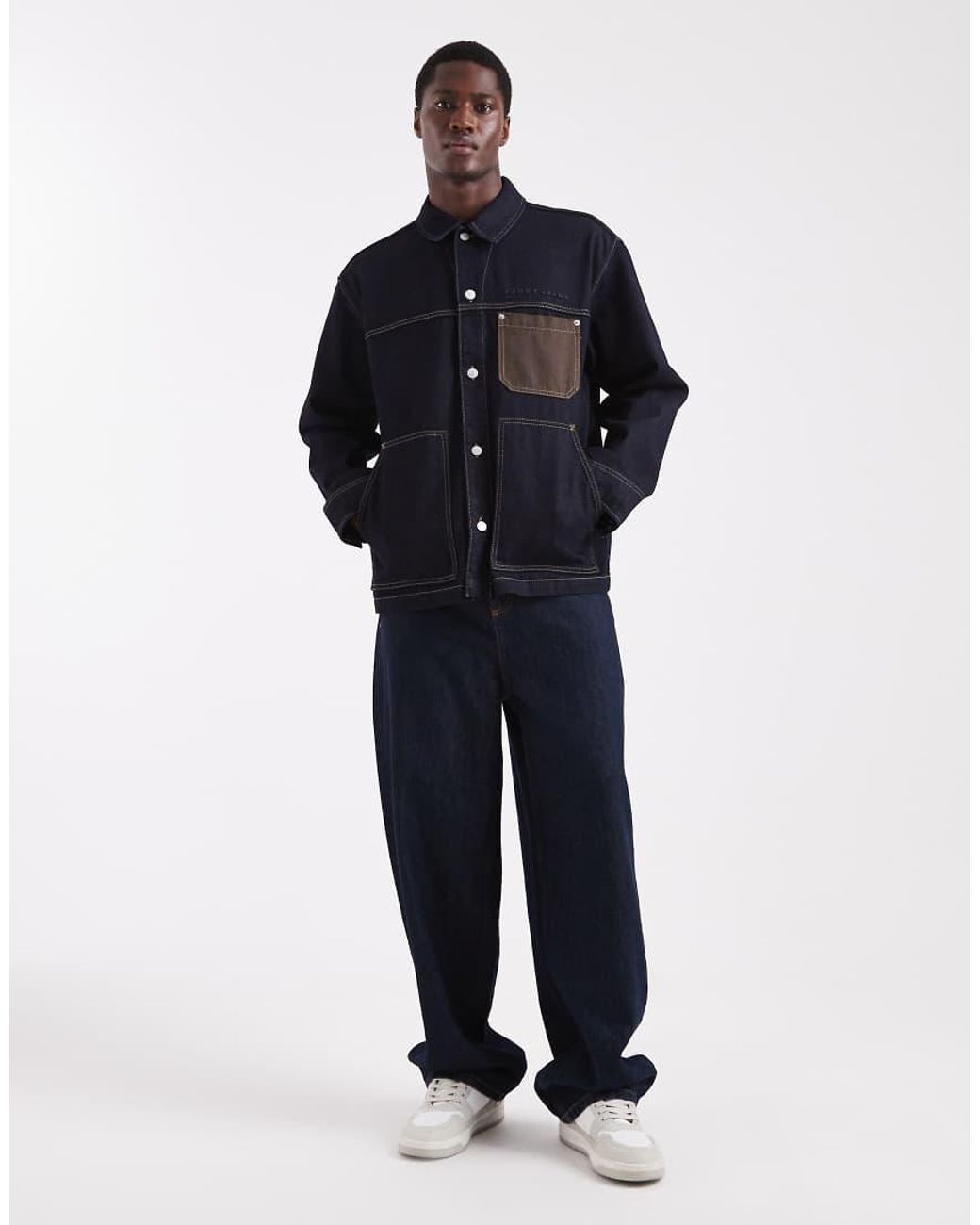 Tommy Hilfiger Blue Chore Denim Jacket With Pocket Detail for men