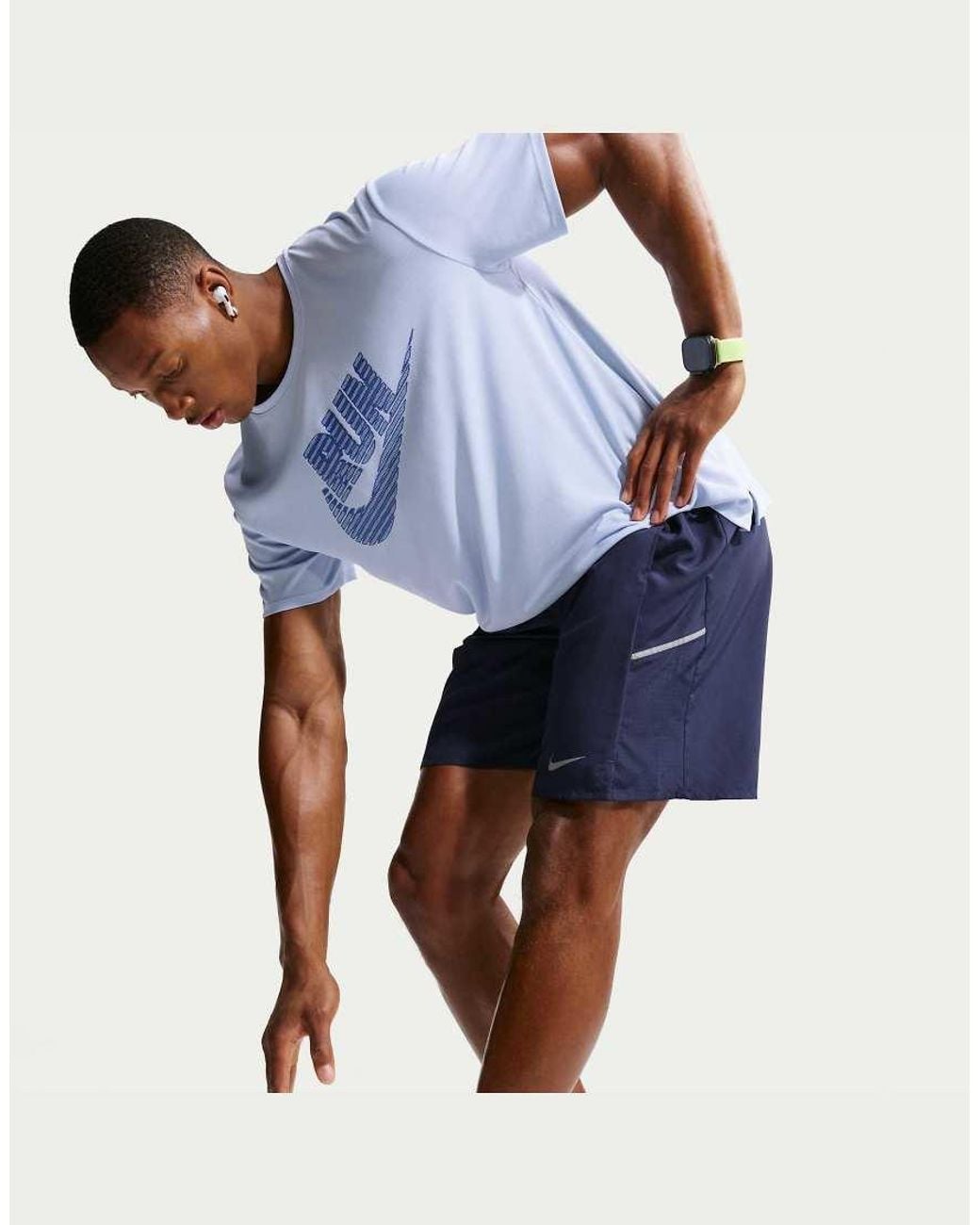 Nike Blue Men's Miler Dri-fit 9-inch Unlined Shorts for men