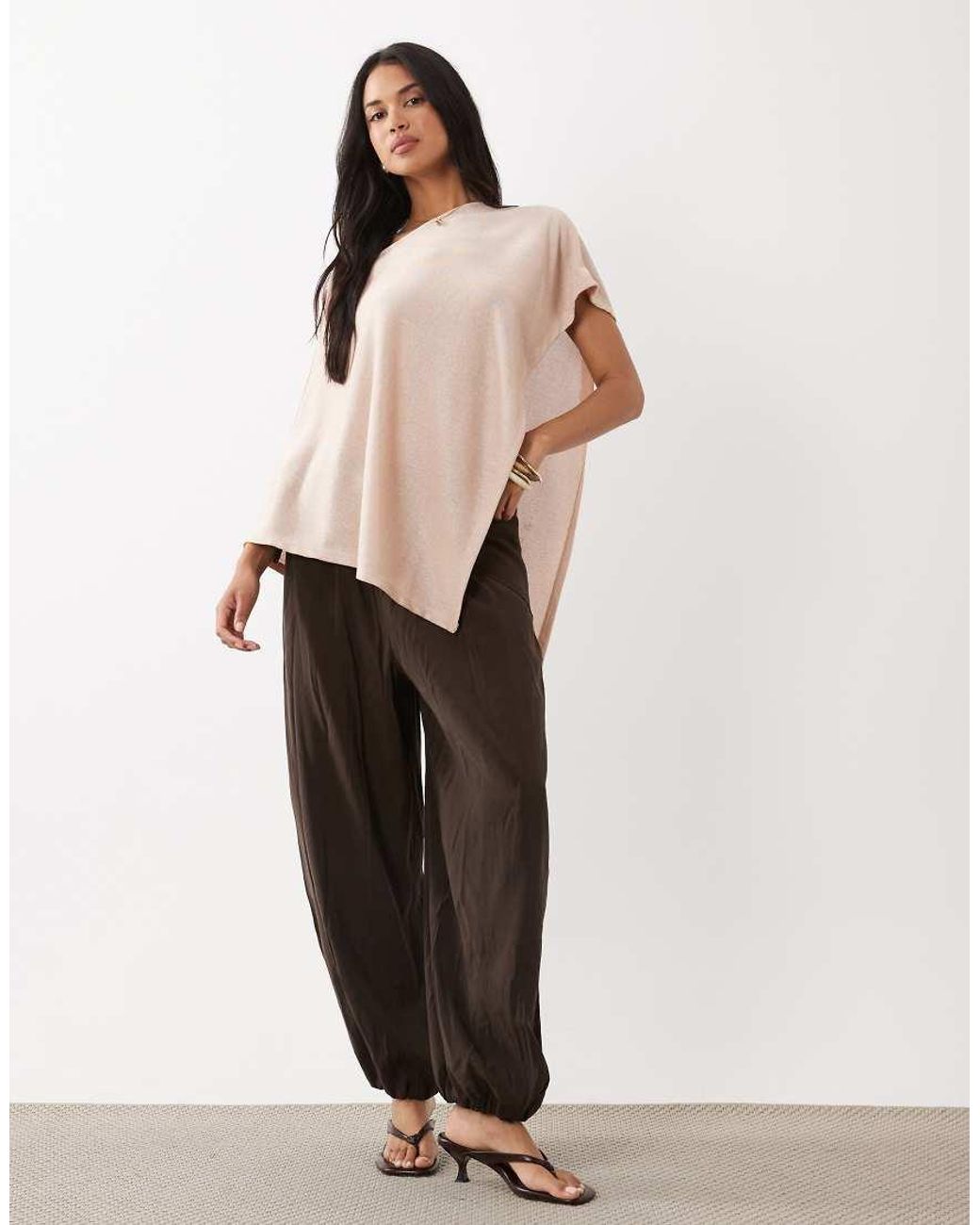 Gina Tricot Natural Poncho Top
