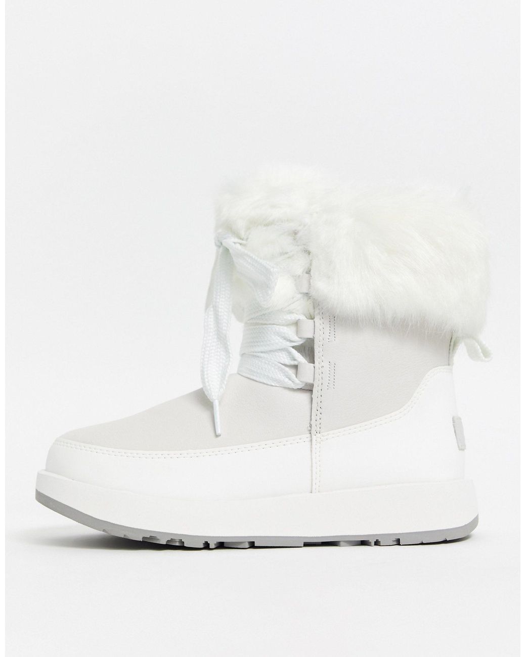 UGG Gracie Waterproof Fluffy Ankle Boots in White | Lyst Australia