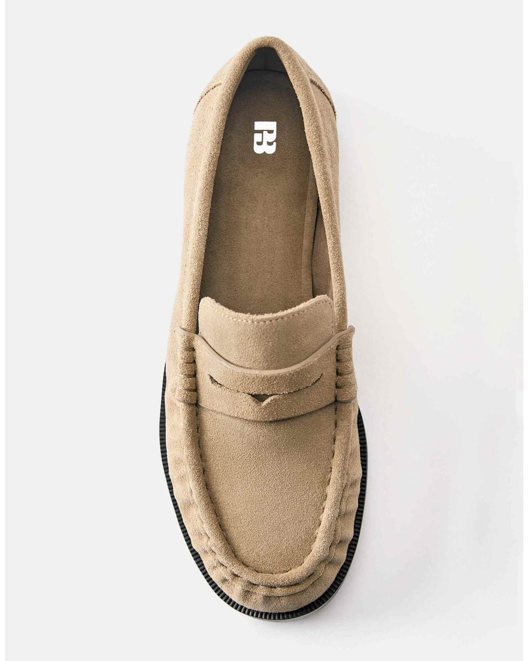 Pull&Bear White Loafer aus leder mit raffungen