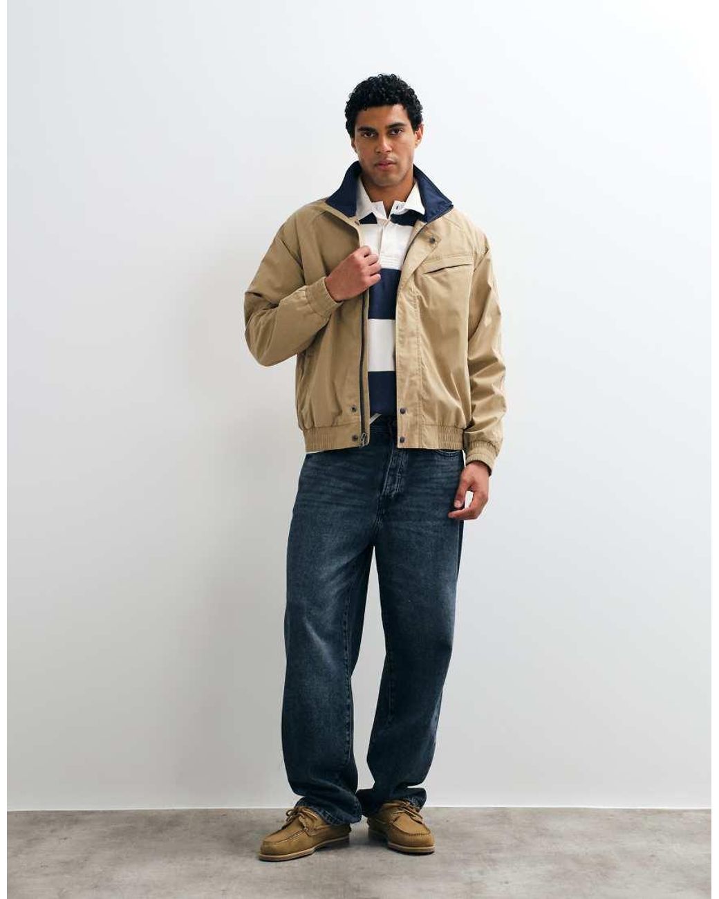 Abercrombie & Fitch Blue Zip Up Jacket With Collar for men