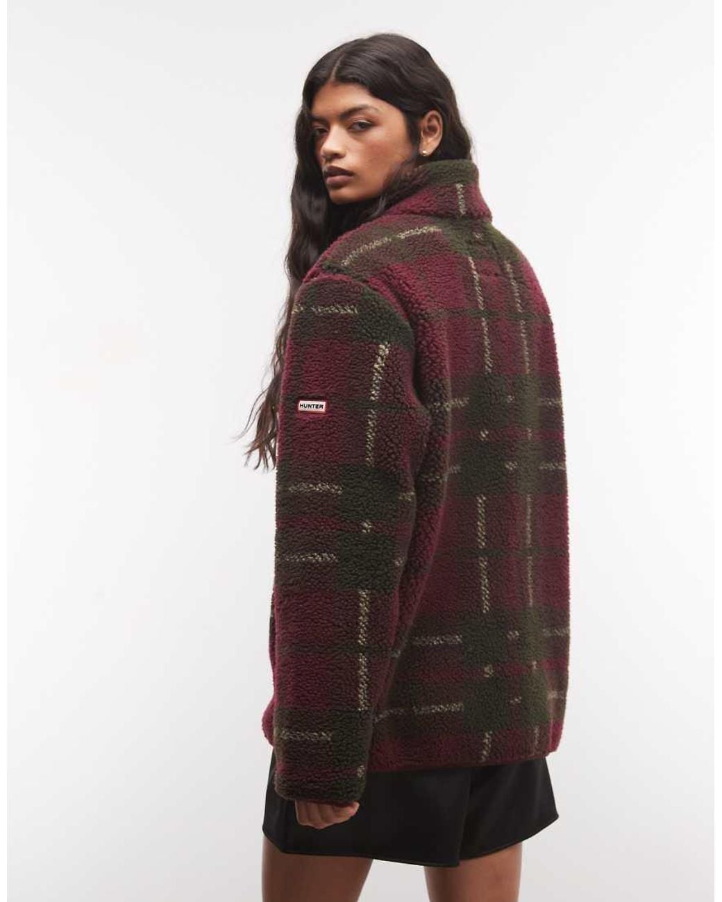 Hunter Brown Elements Tartan Borg Fleece Jacket