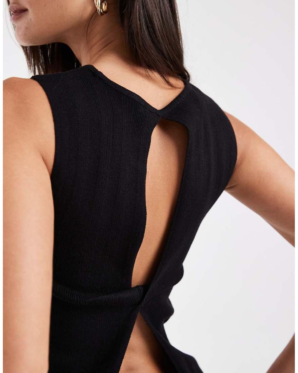 JJXX Black Twist Back Knit Top
